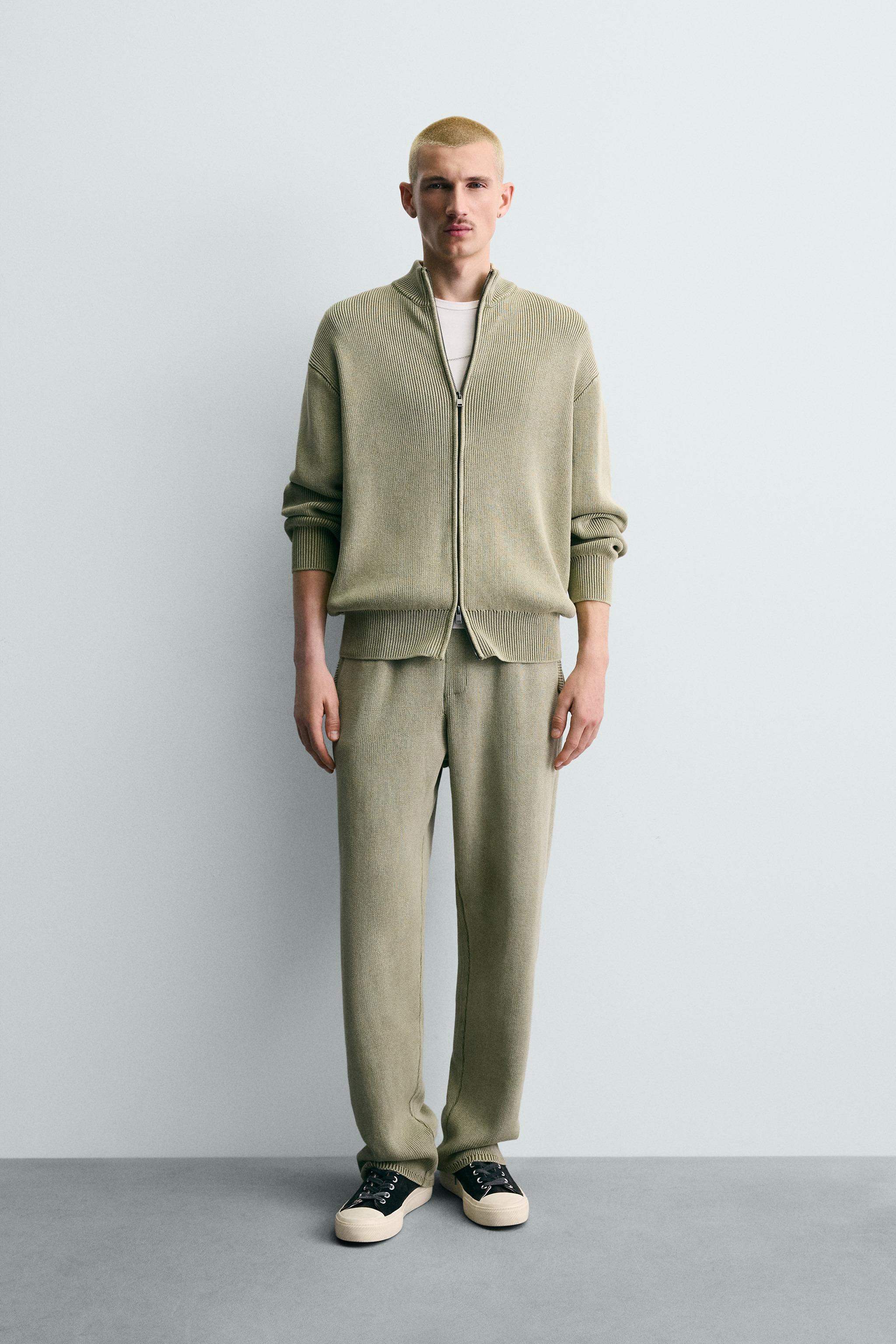WASHED TEXTURED KNIT CARDIGAN